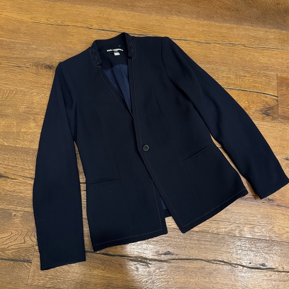 Karl Lagerfeld Paris Navy Blue Blazer - Picture 1 of 5